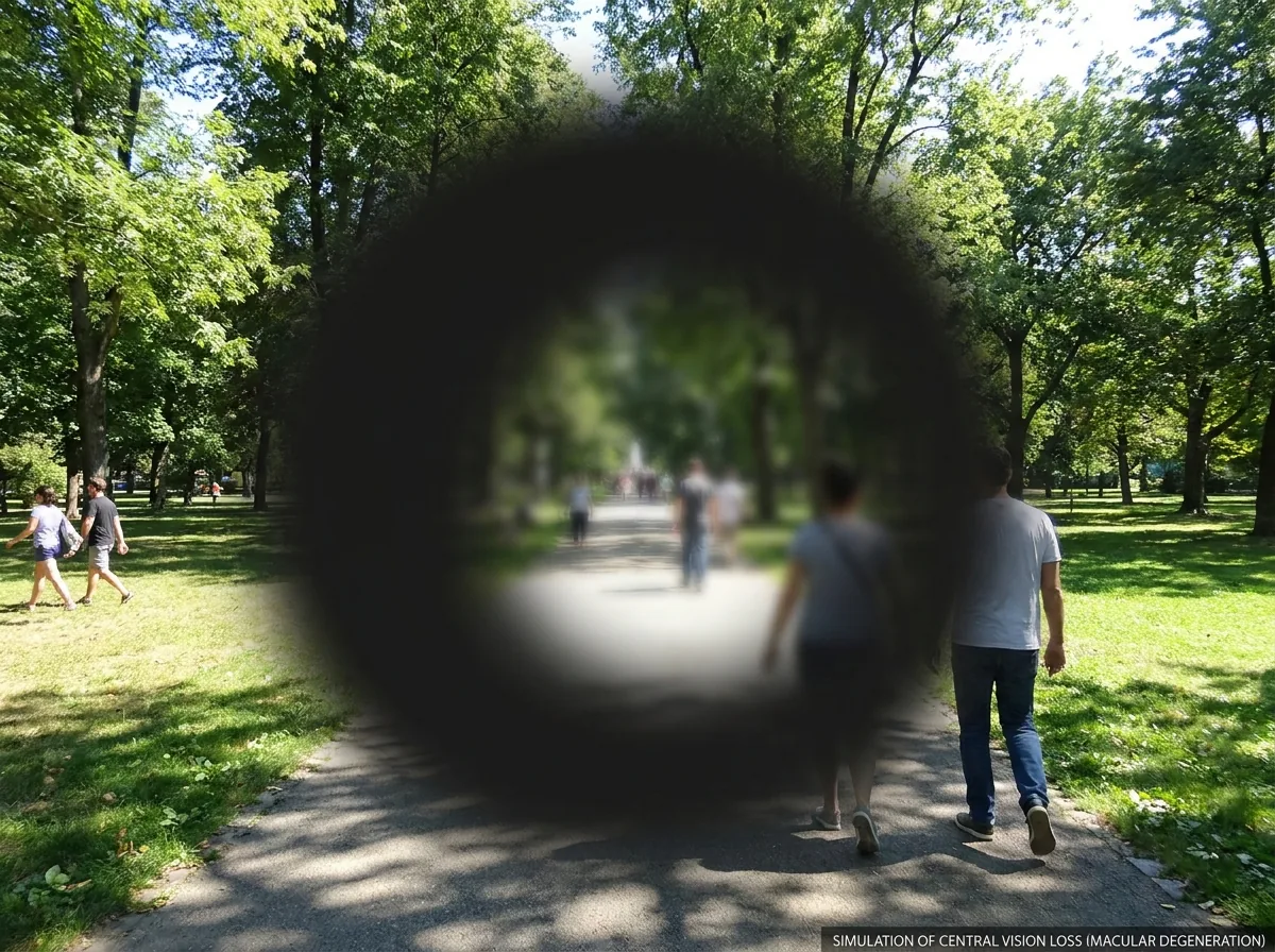 Simulation of central vision loss